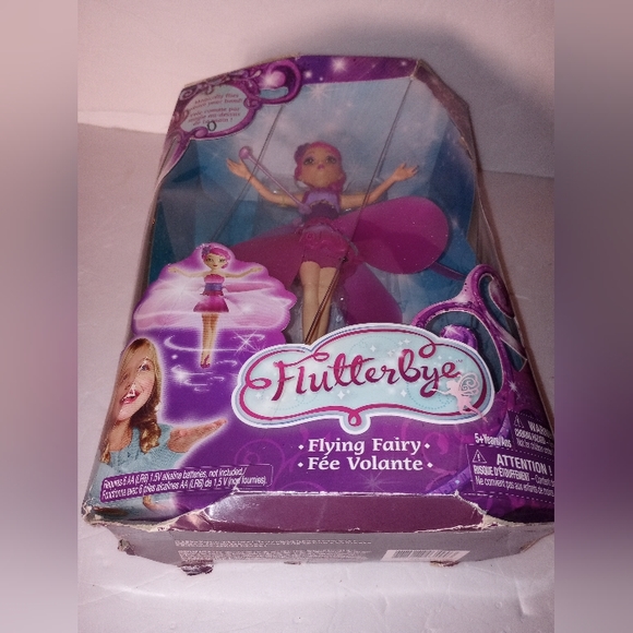 Flutterbye Flying Fairy Pink Hair Purple Pink WIngs Spin Master -RETIRED - Picture 3 of 9
